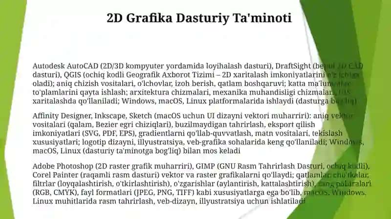 Kompyuter grafikasining vositalari 3