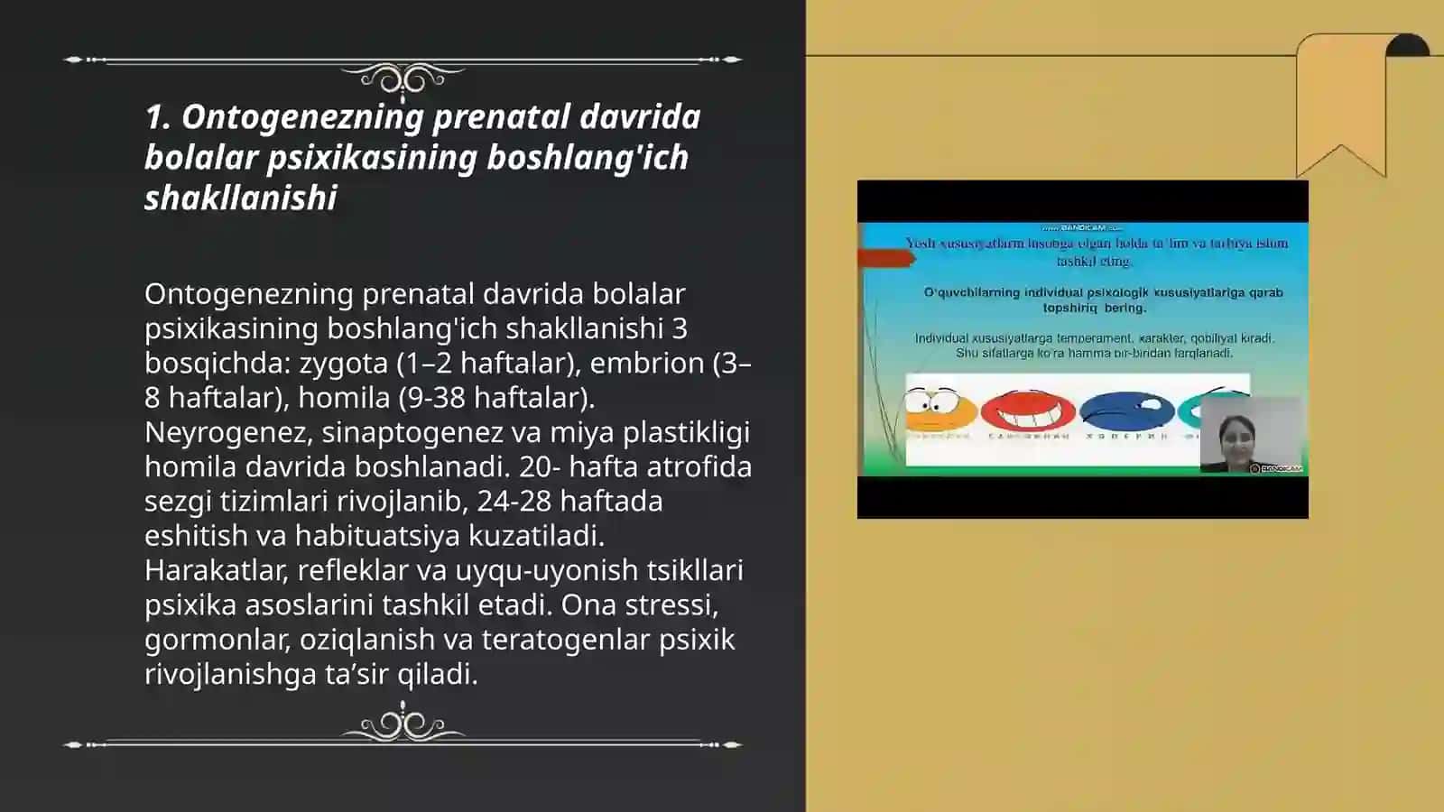 Ontogenezning ilk bosqichlarida shaxsning psixik rivojlanish xususiyatlari 3