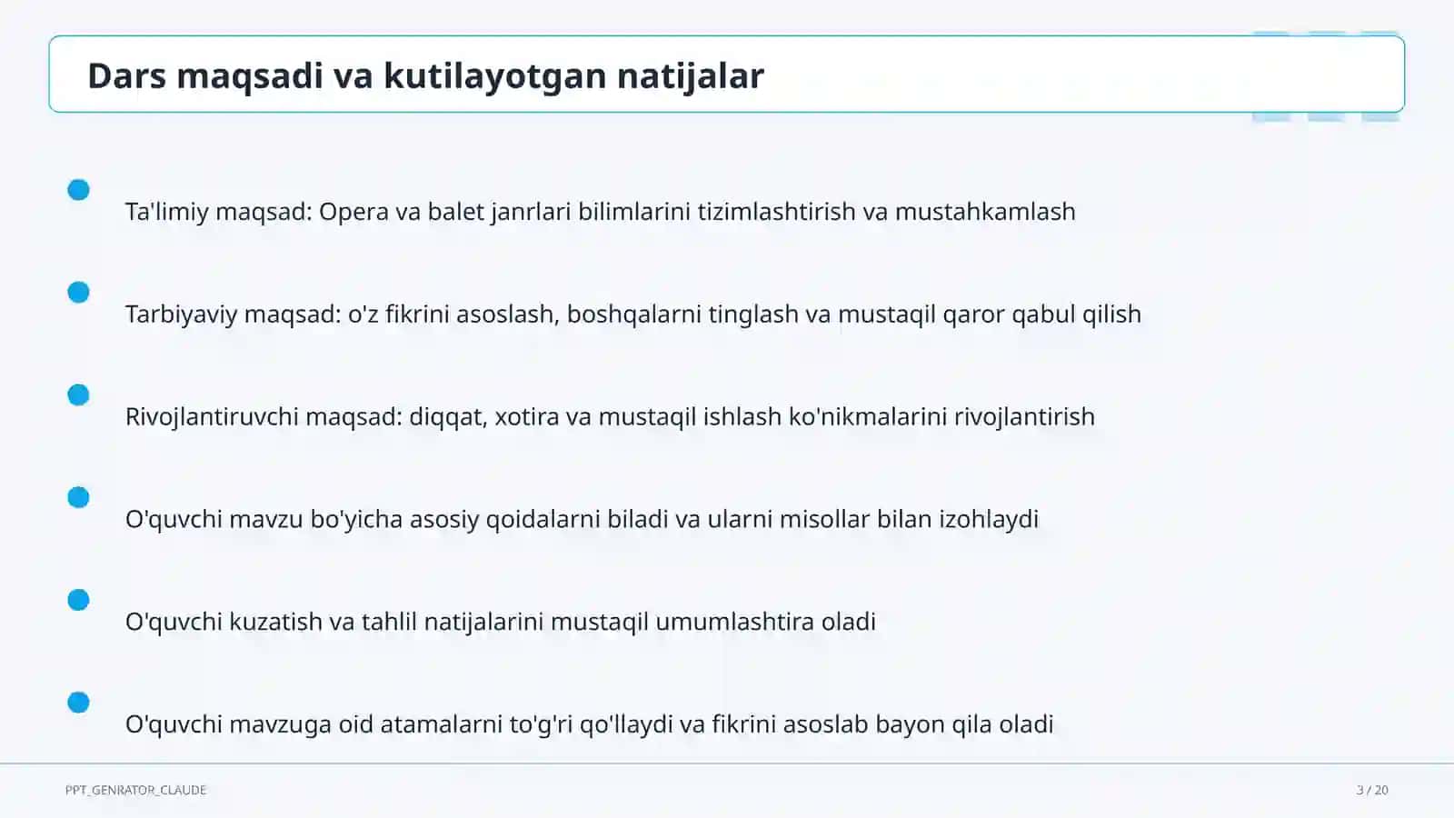Opera va balet janrlari (6-sinf) 3