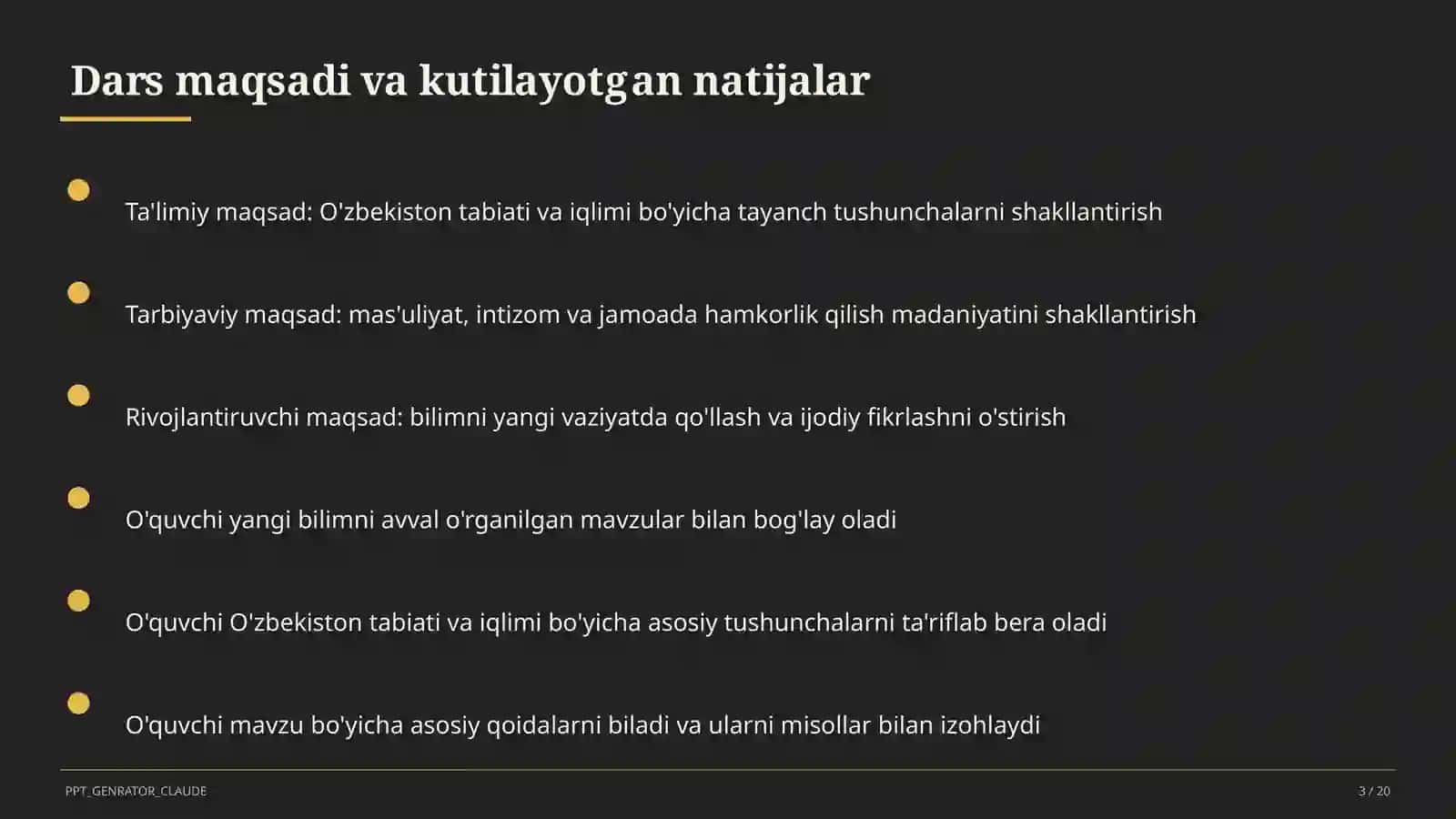 O'zbekiston tabiati va iqlimi (4-sinf) 3