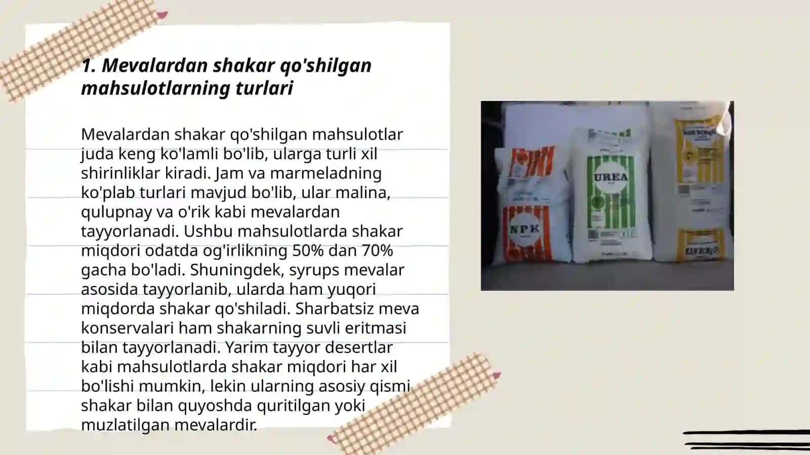 Mevalardan shakar qo'shilgan maxsulotlar olish texnalogiyasi 3