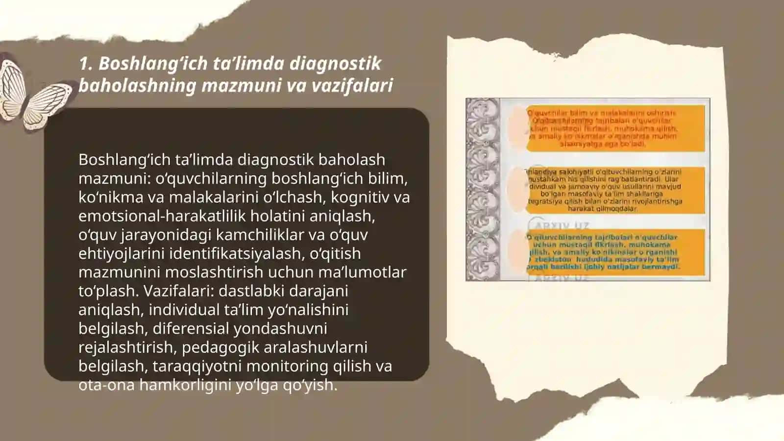 Boshlangʻich ta’limda oʻquvchilarning bilim koʻnikma va malakalarini tashxis etish baxolash tizimi va medotlari 3