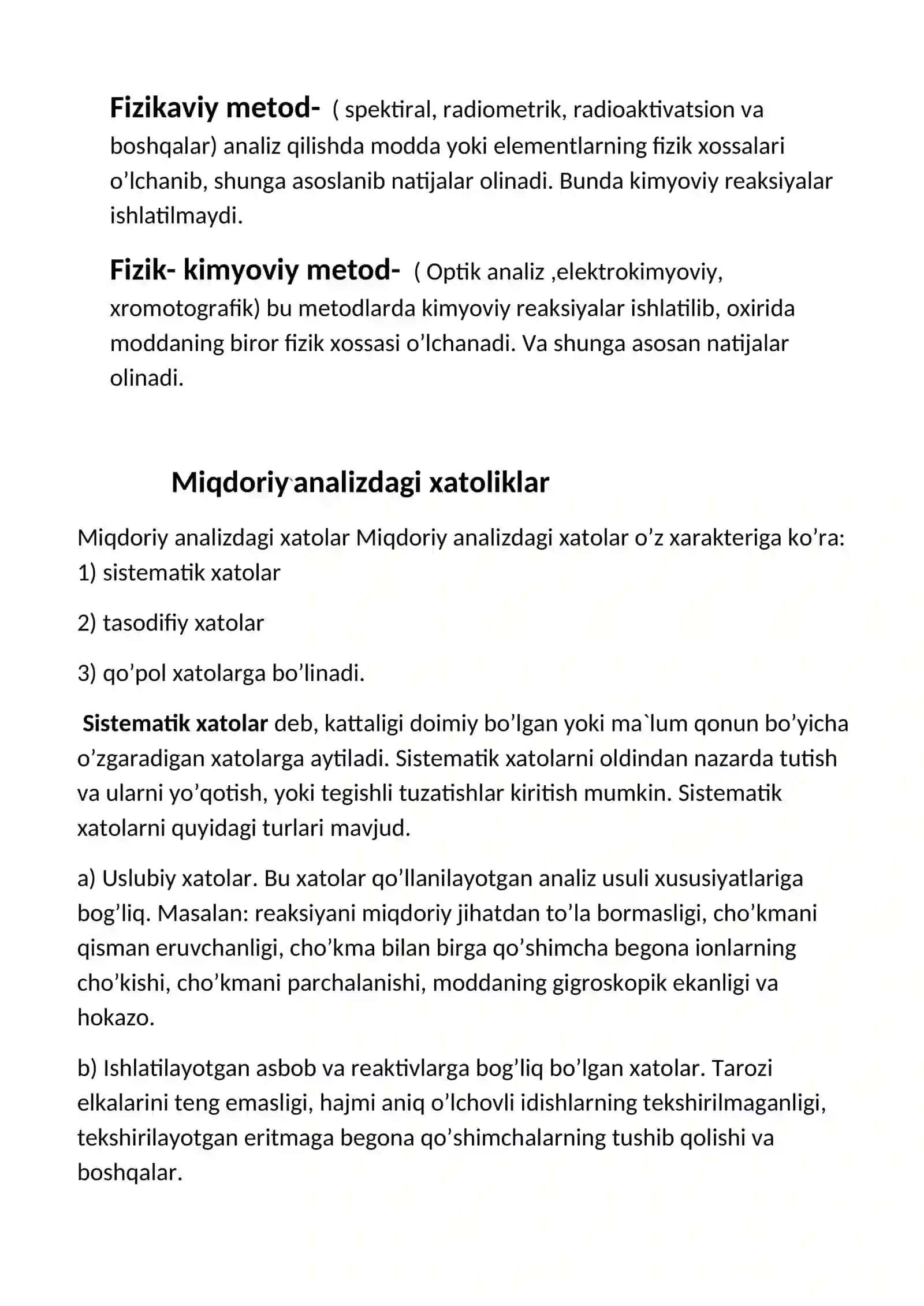 Miqdoriy analiz. Natijalarni hisoblash 3