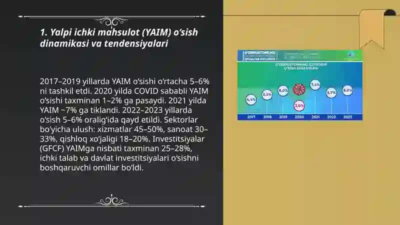 O‘zbekiston Respublikasida iqtisodiy o‘sish tendensiyalari va omillari 3