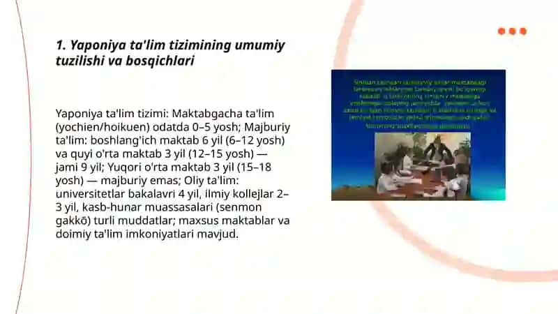 Yaponiya taʼlim tizimining xususiyatlari 3