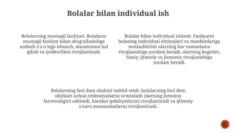 Bolalar Bilan Yakka Tartibda Ish Olib Borish 3