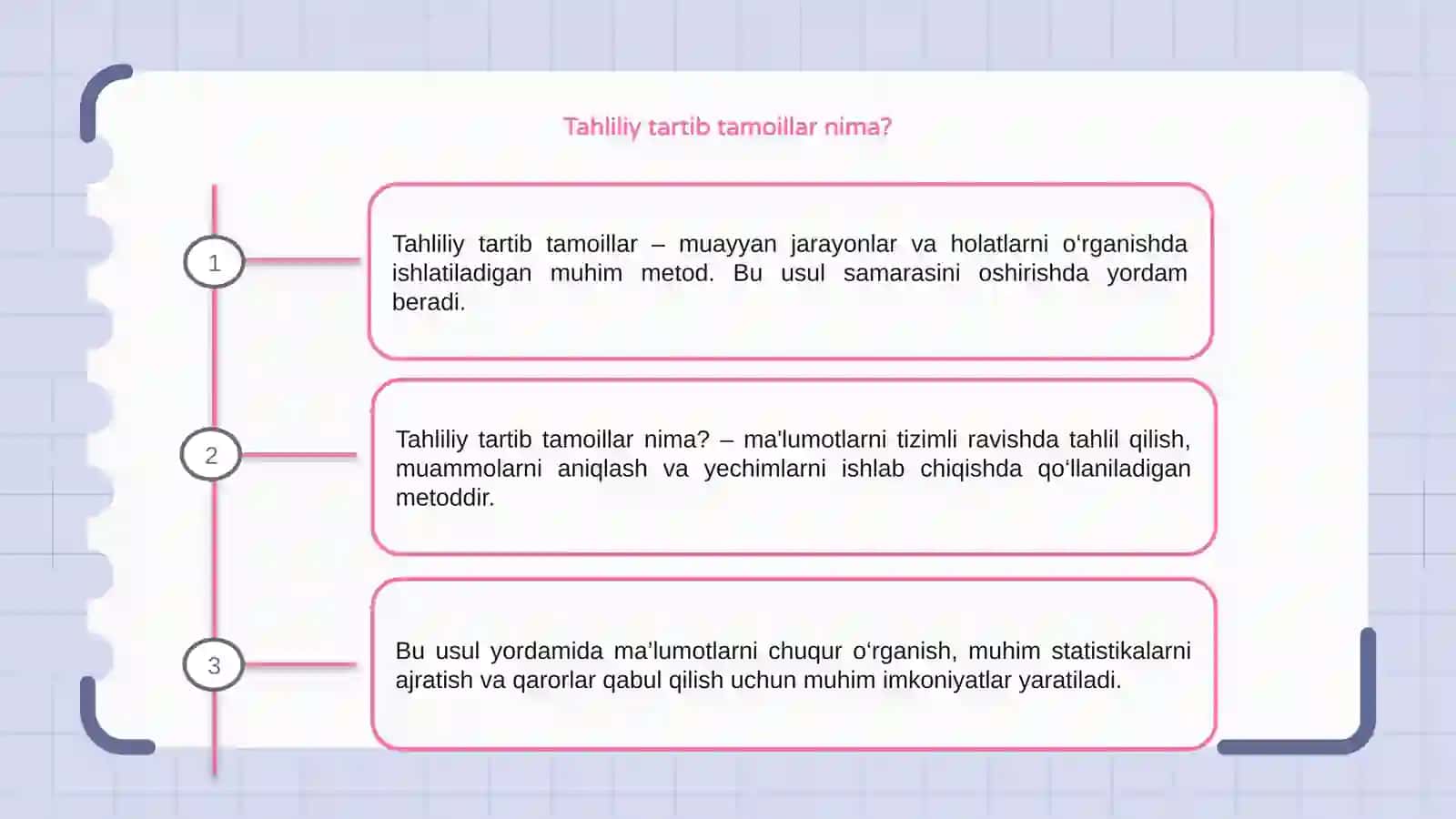 Tahliliy tartib tamoillar 3