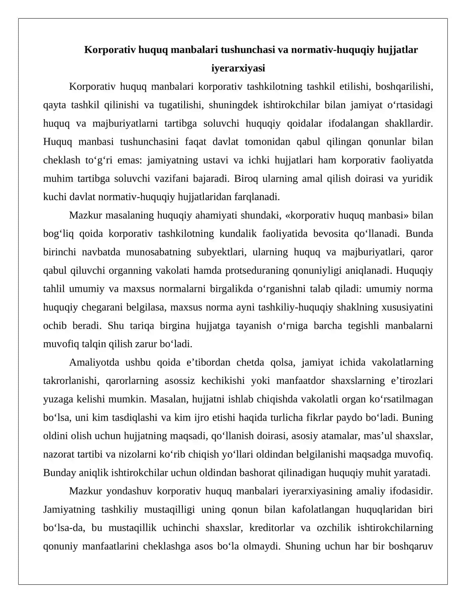 Korporativ huquq manbalari iyerarxiyasi qonun, ustav va ichki korporativ hujjatlarning o‘zaro nisbati..docx 3