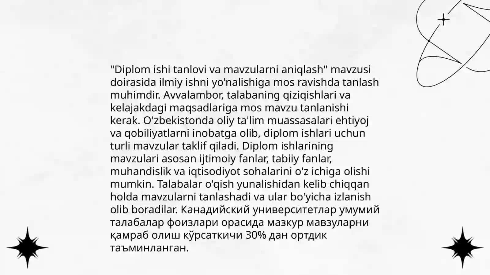 Diplom ishi va dissertatsiya yozish strukturalari va unga quyilgan talablar 3
