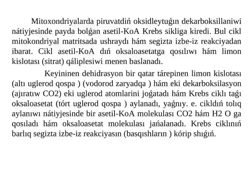 Trikarboksilik kislotalardıń aylanıwı 3