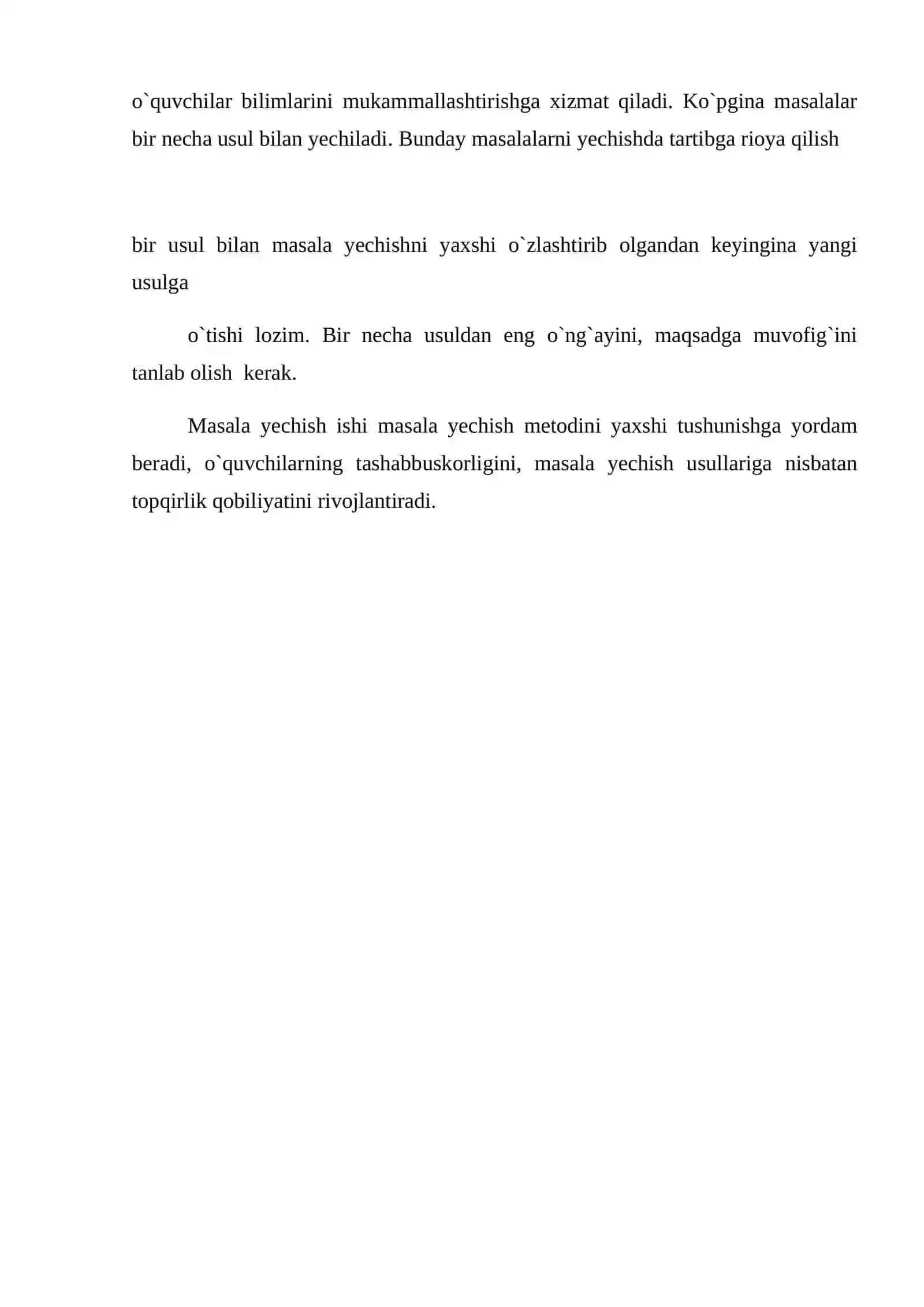 BOSHLANG`ICH SINFLARDA MATEMATIKADAN TABAQALASHTIRILGAN TA`LIMDAN FOYDALANISH IMKONIYATLARI 3