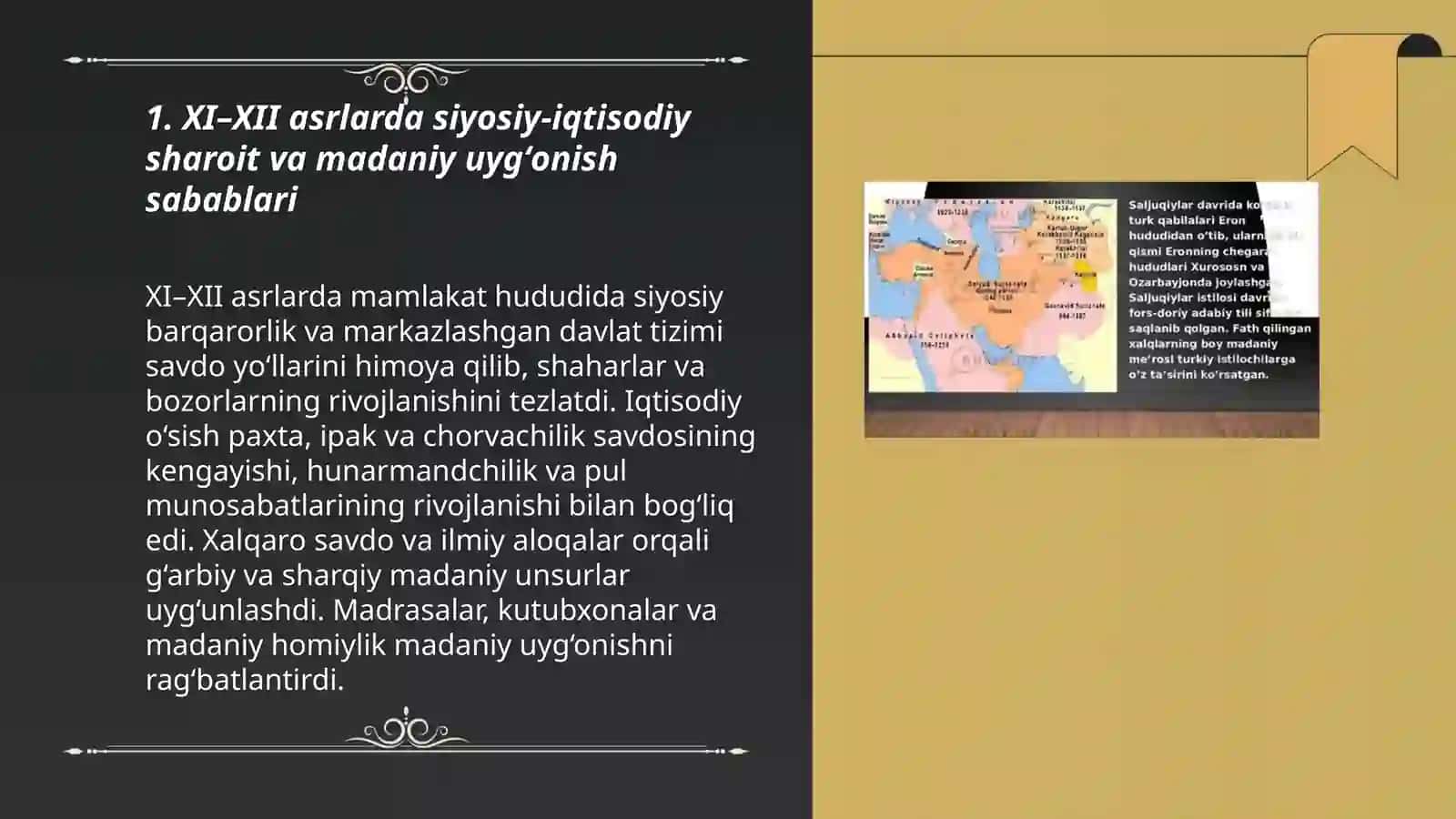 Xl-Xll asrlarda mamlakatimiz hududida ro‘y bergan madaniy uyg‘onish (Renessans.) 3