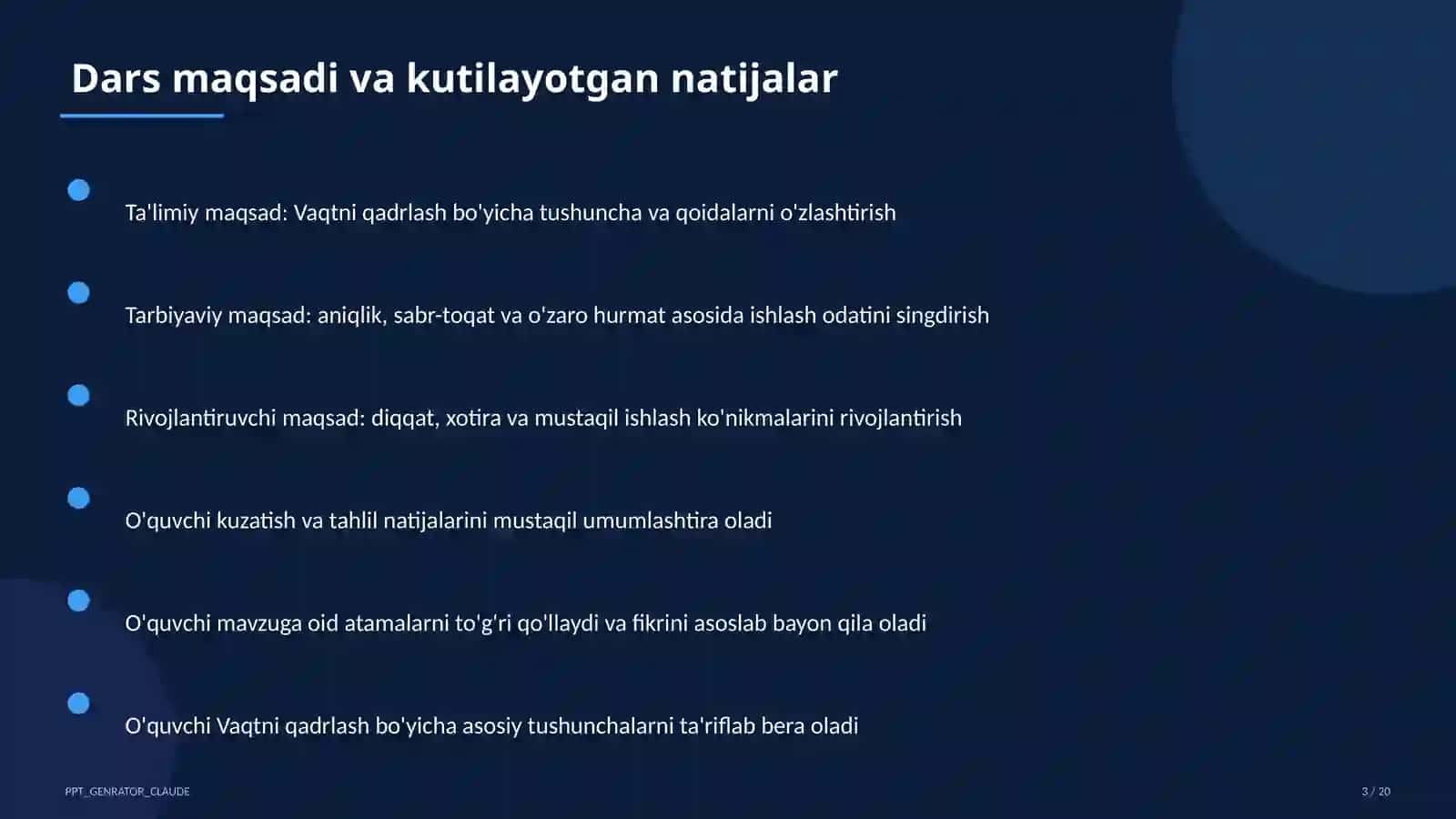 Vaqtni qadrlash (4-sinf) 3