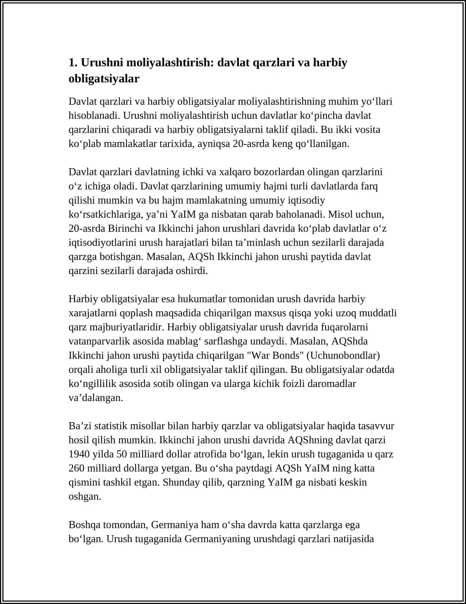 BIRINCHI JAHON URUSHINI IQTISODIY ALOQALAR 3