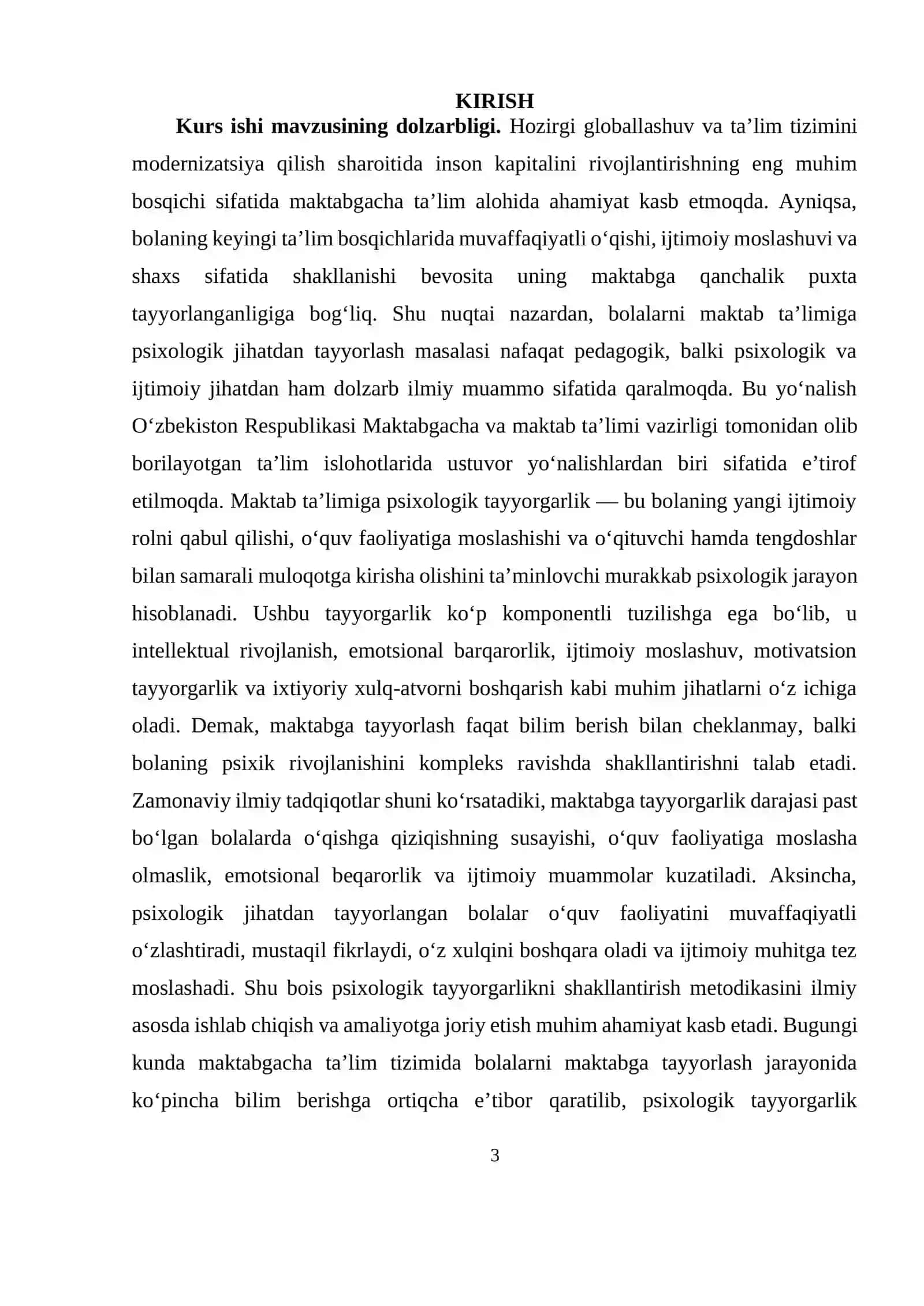 Bolalarni maktab ta’limiga psixologik tayyorlash metodikasi. 3