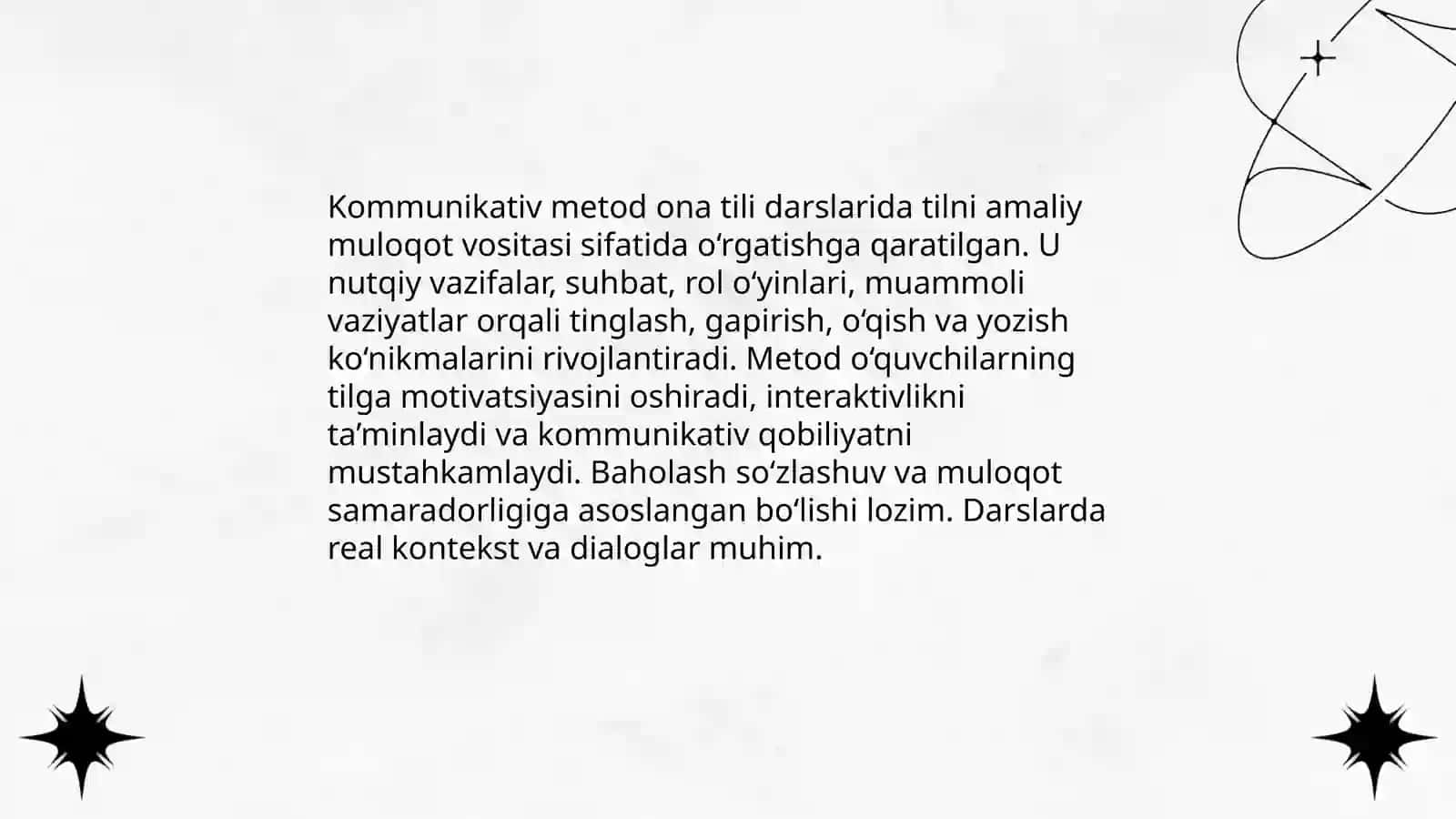 Ona tili o‘qitishda qo‘llaniladigan metodlar, vositalar 3