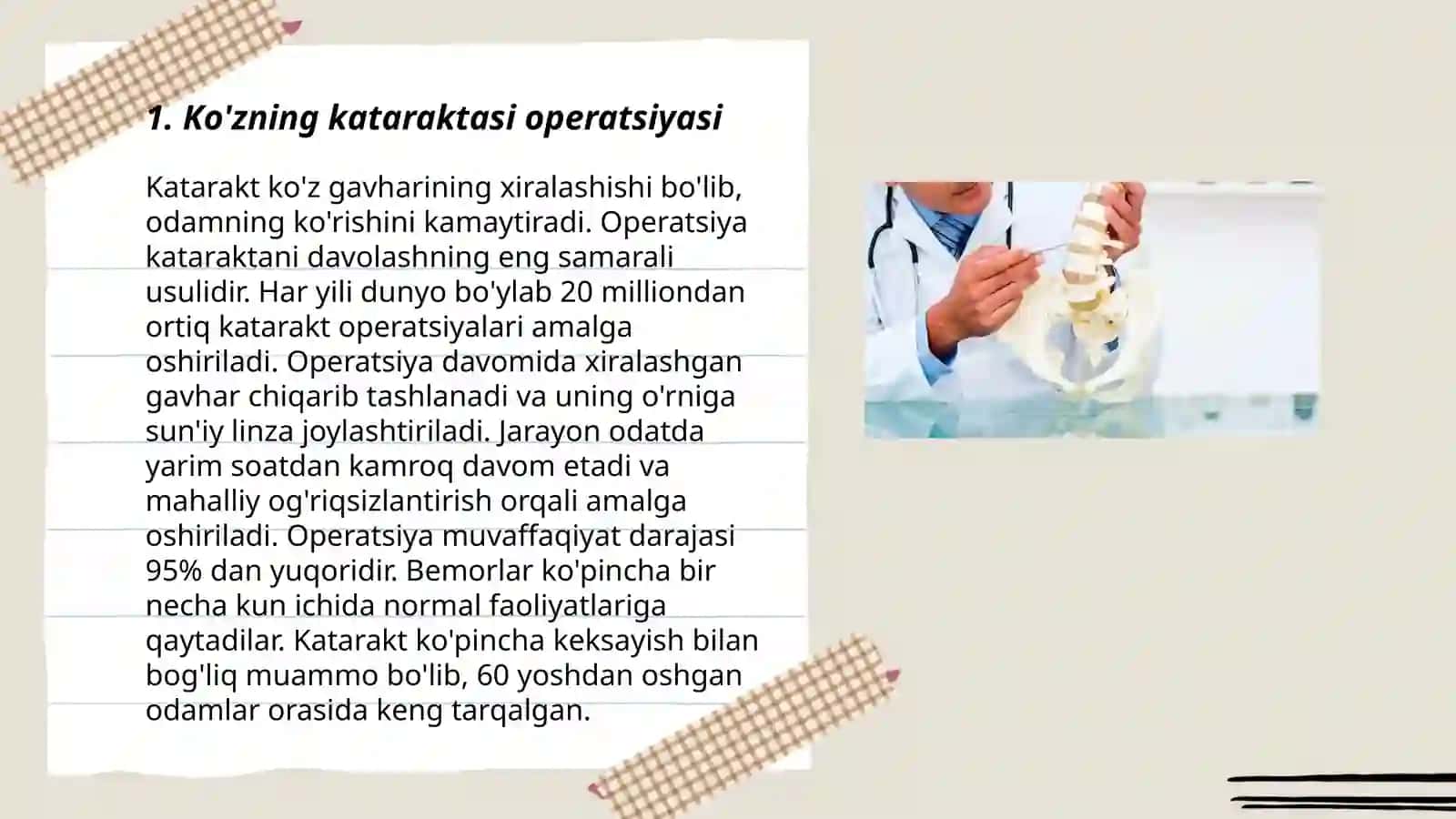 Ko'zning kataraktasi operatsiyasi 3
