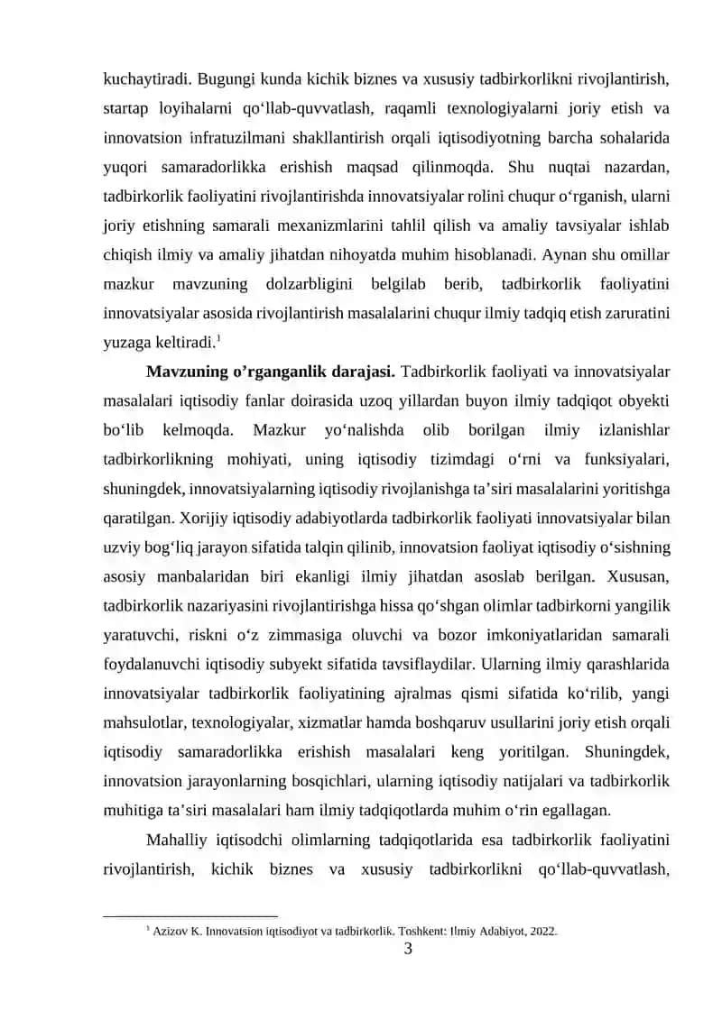 Tadbirkorlik faoliyatini rivojlantirishda innovatsiyalar roli 3