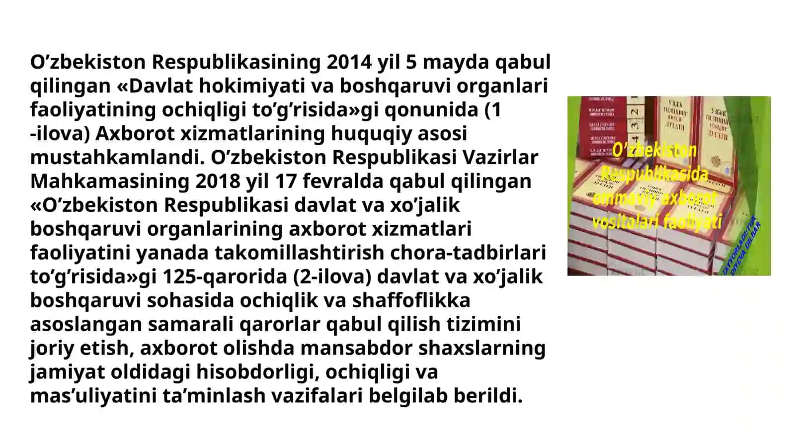 O'zbekistonda Ommaviy Axborot Vositalari Faoliyati Tarixi 3