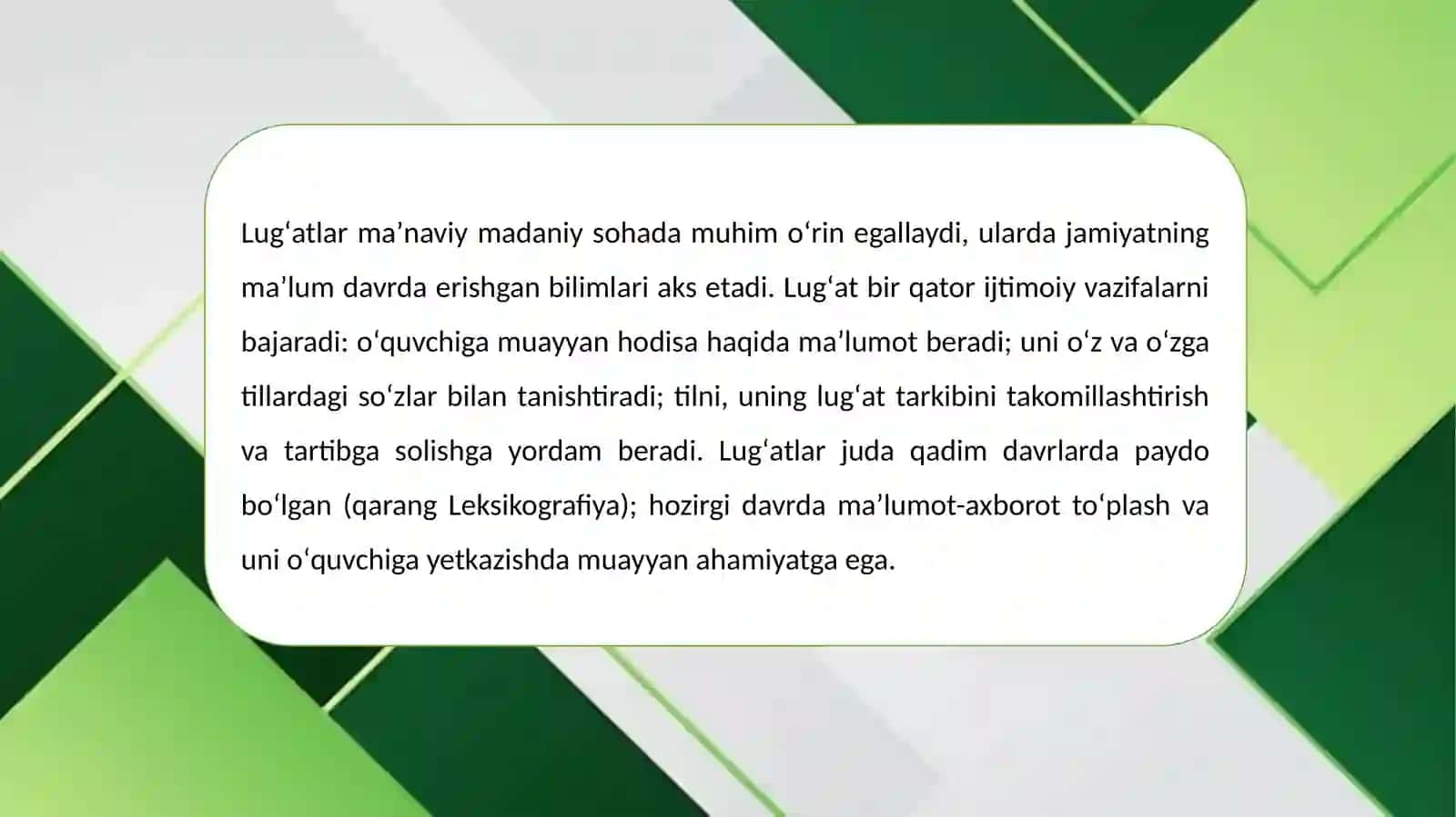 8-mavzu. Leksikologiya, uning ob’ekti, turlari, vazifalari 3
