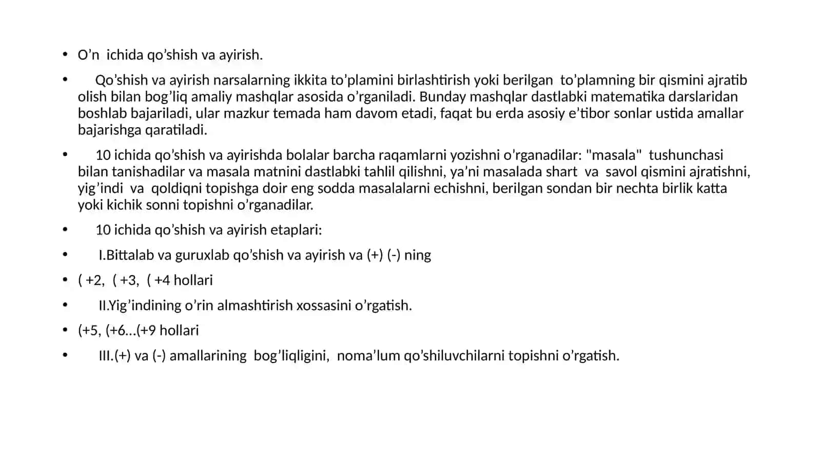 1-sinf matematika darslarida 10 ichida ayirishni o’rgatish metodikasi 3