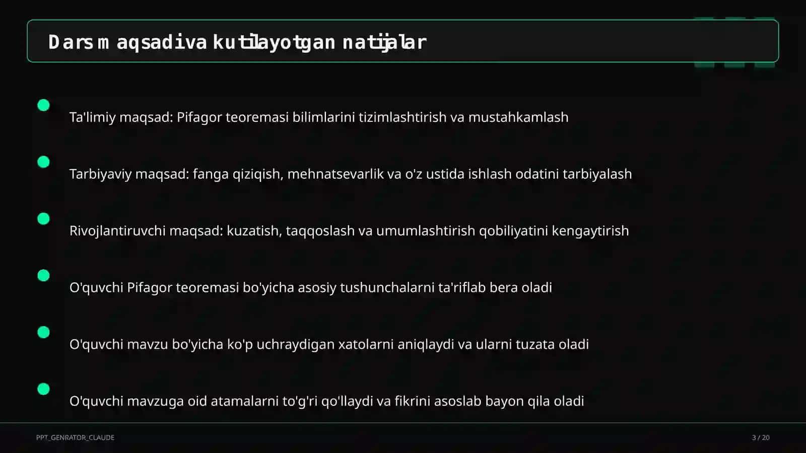 Pifagor teoremasi (8-sinf) 3