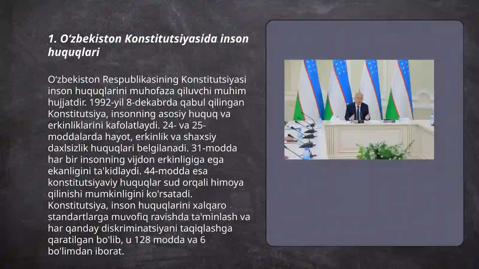 Oʻzbekistonda inson huquqlari va erkinliklari kafolatining yaratilishi 3