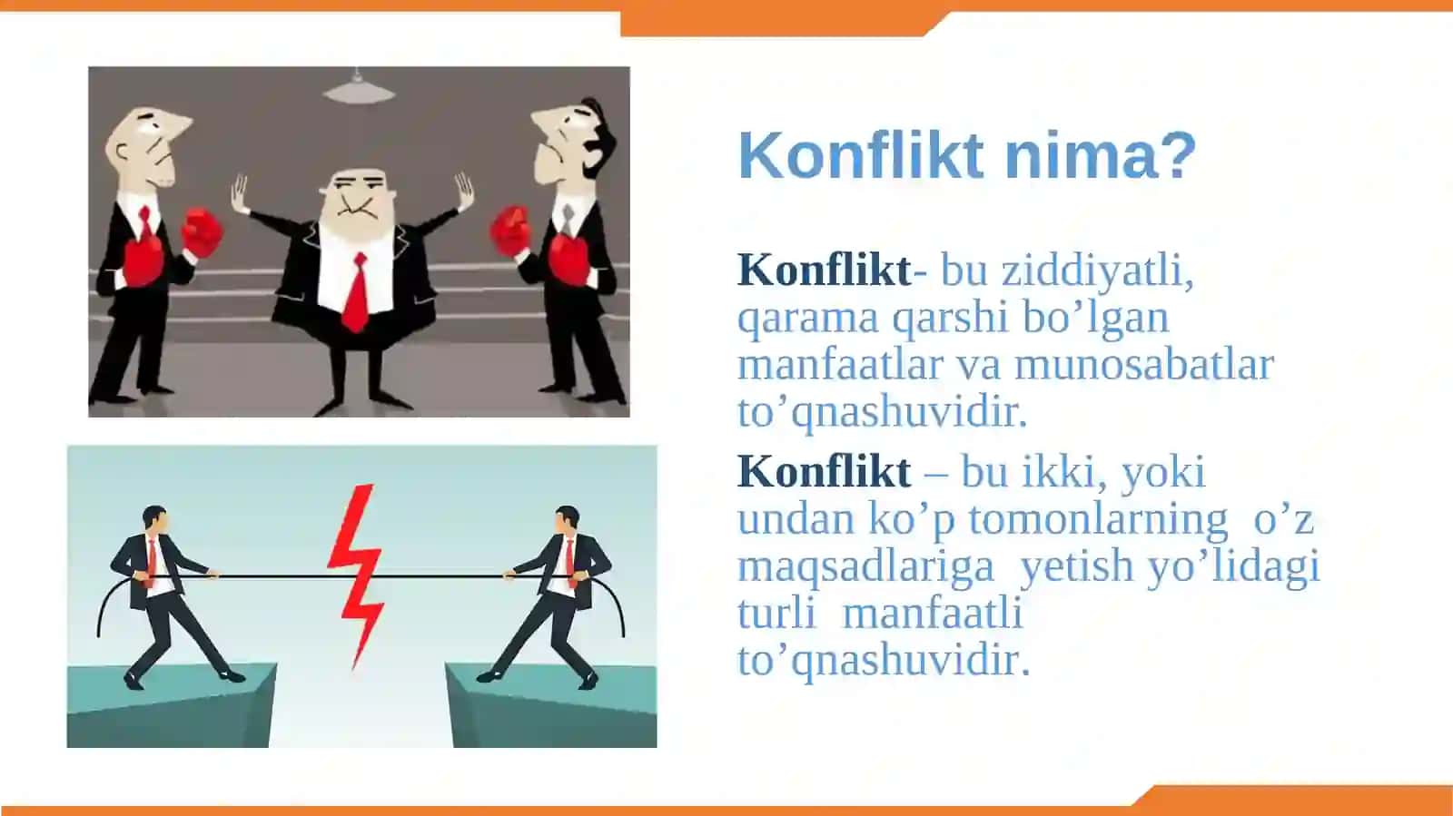Konfliktning tuzilishi tashkiliy, mehnat, innovatsion konfliktlar 3
