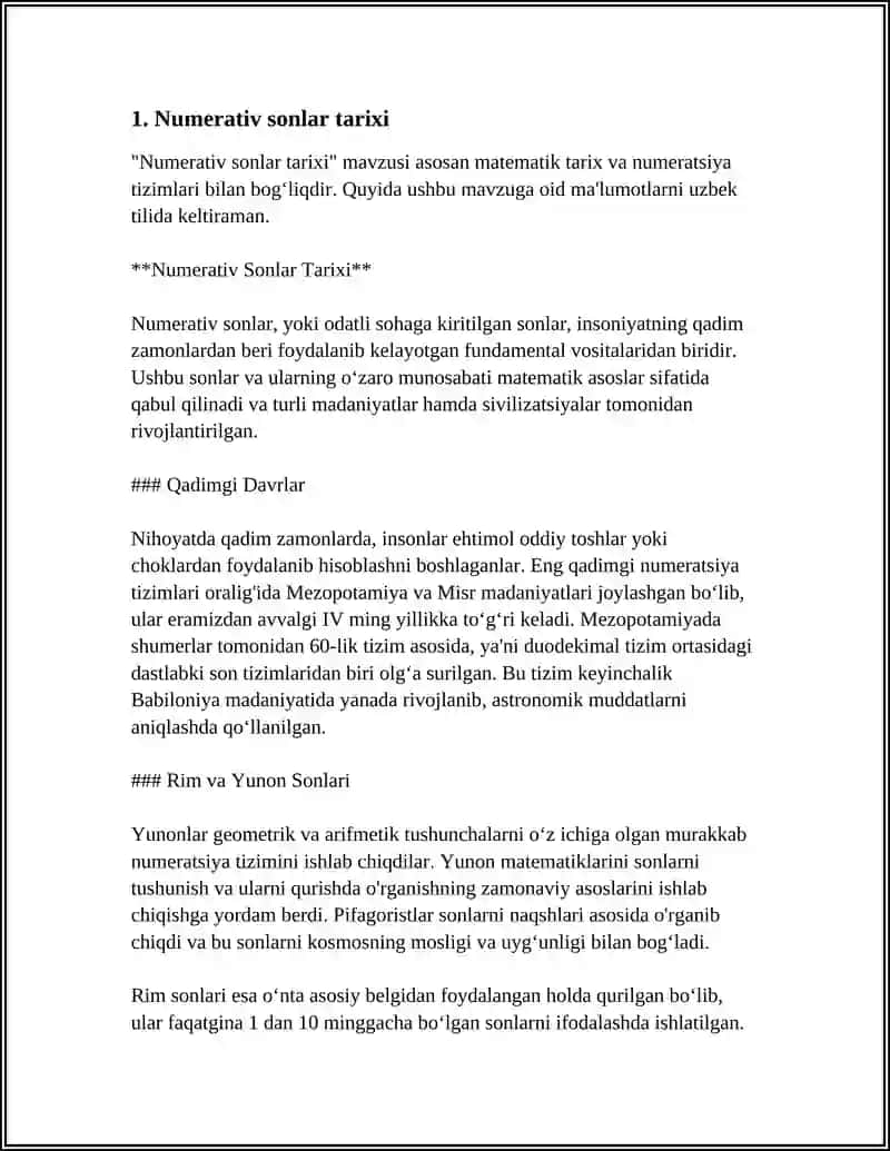 REFERAT Mavzu: NUMERATIV SONLAR 3