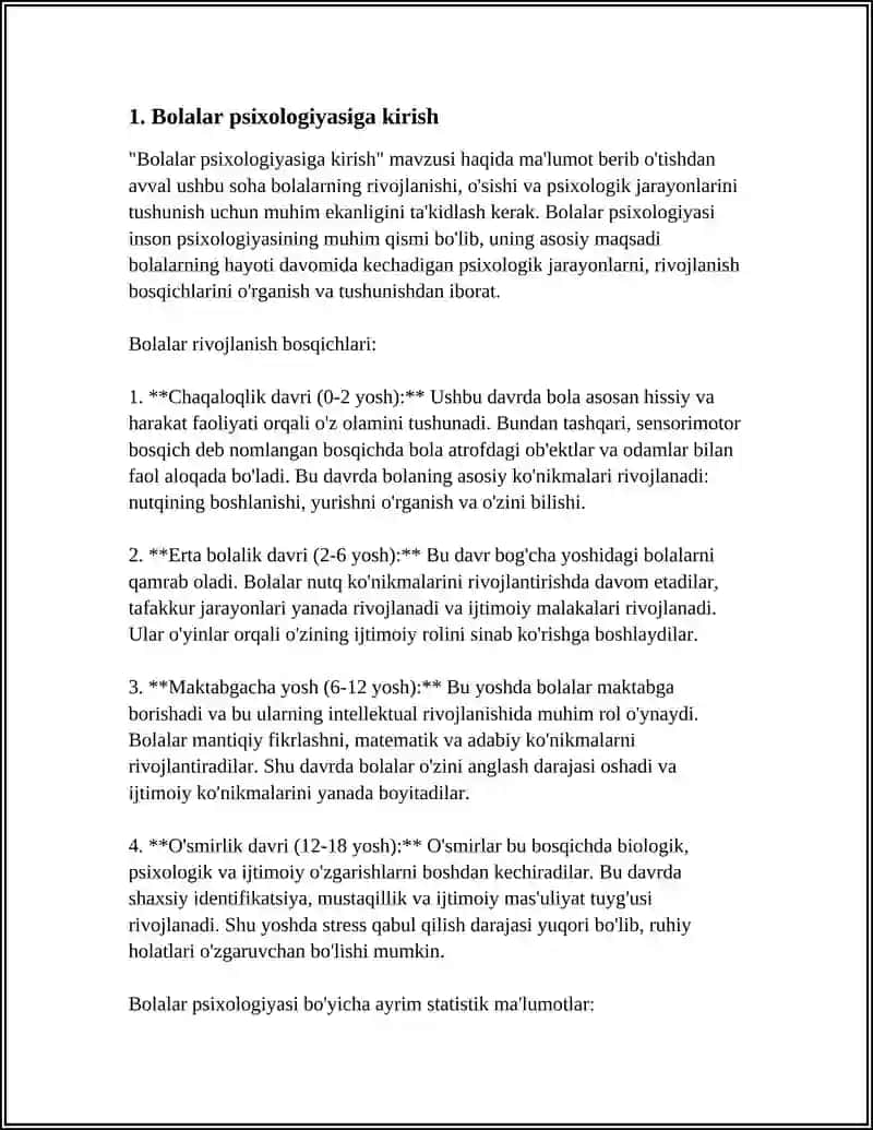 Bolalar psixologiyasi muomolarni oʻrganish 3