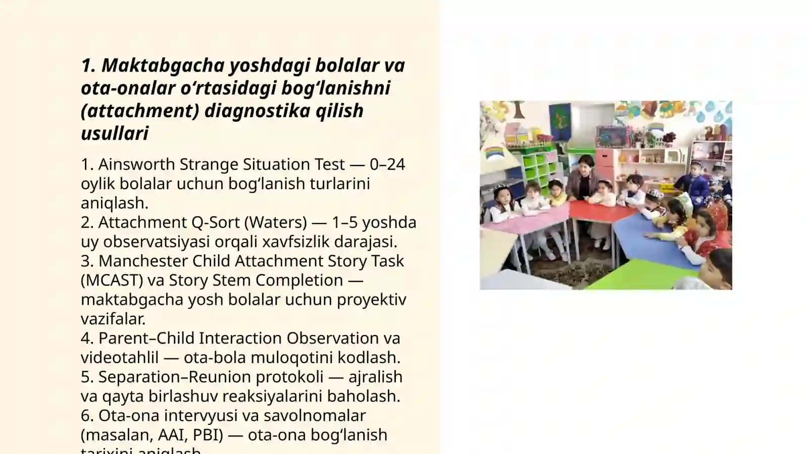 Maktabgacha yoshdagi bolalar va ota onalar oʻrtasidagi munosabatlar Diagnostikasi 3