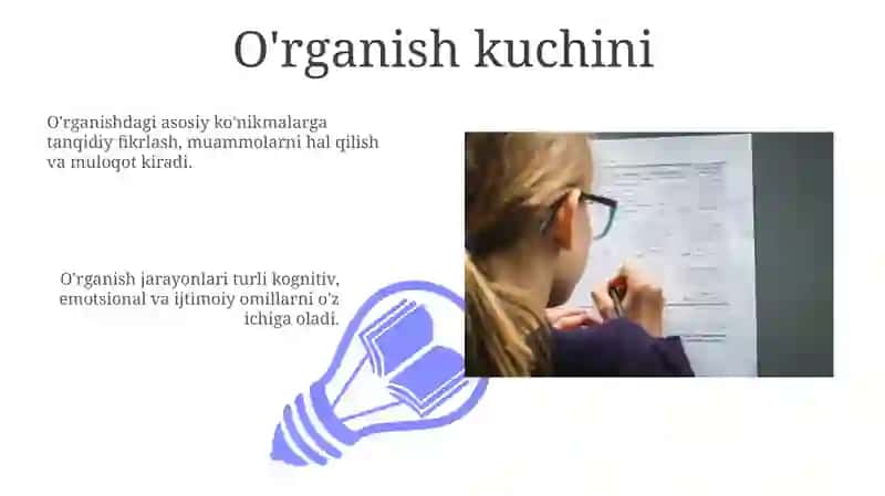 O'rganish jarayonlari va bilimni qo'llash 3