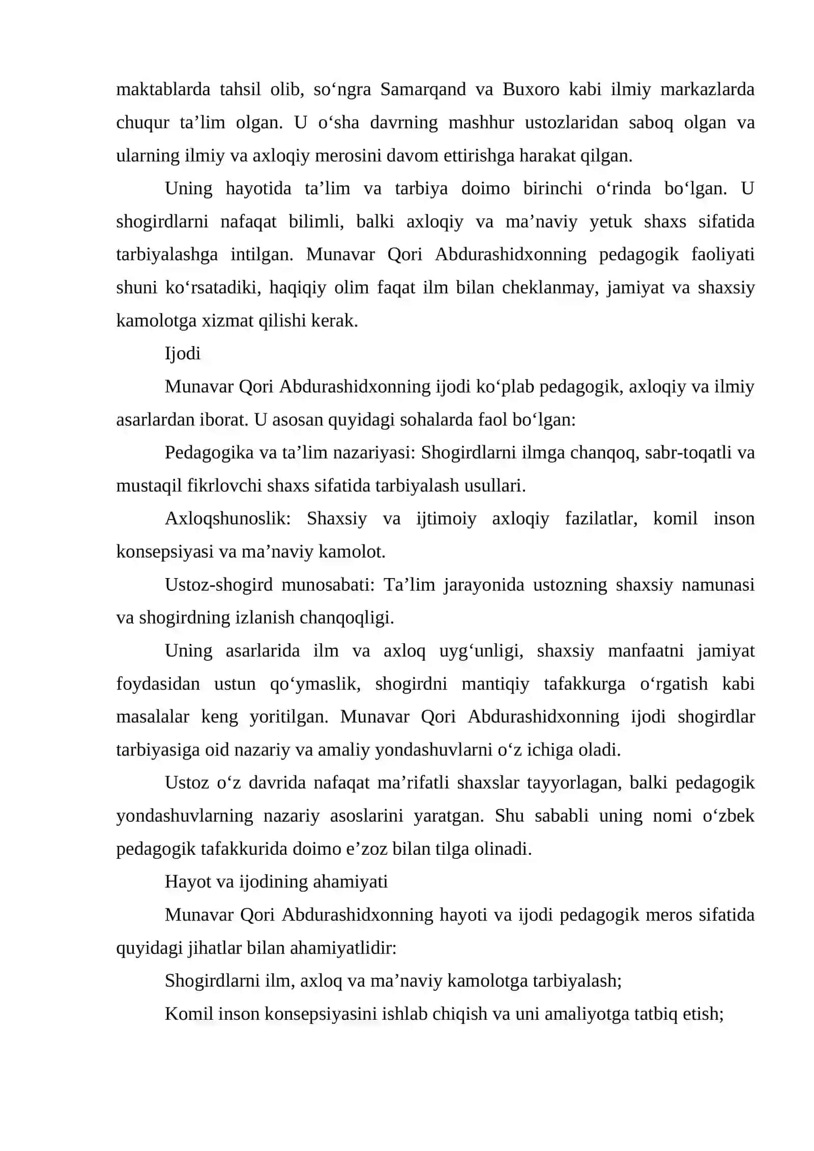 Munavar Qori Abdurashidxonning pedagogik qarashlari 3