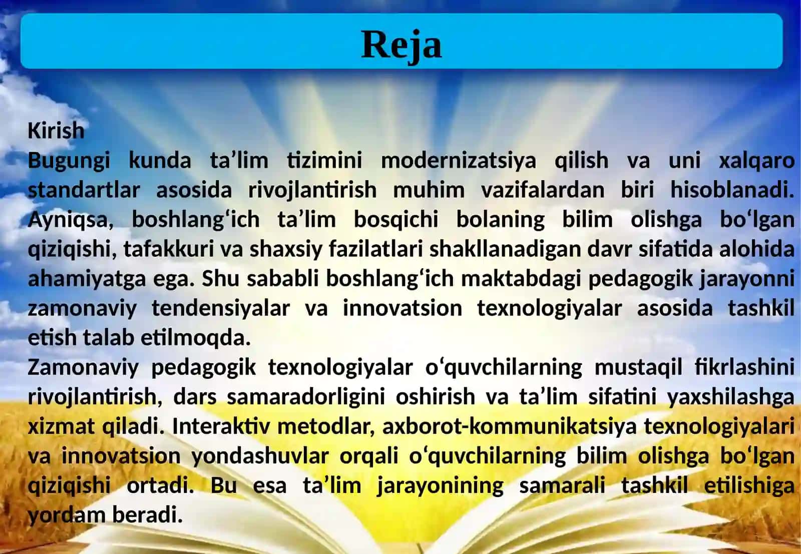 Boshlang'ich maktabda pedagogik jarayonning zamonaviy tendensiyalari va texnologiyalari 3