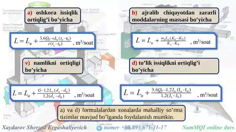 Xonadagi havo almashinuvinin aerodinamik xisobi 3