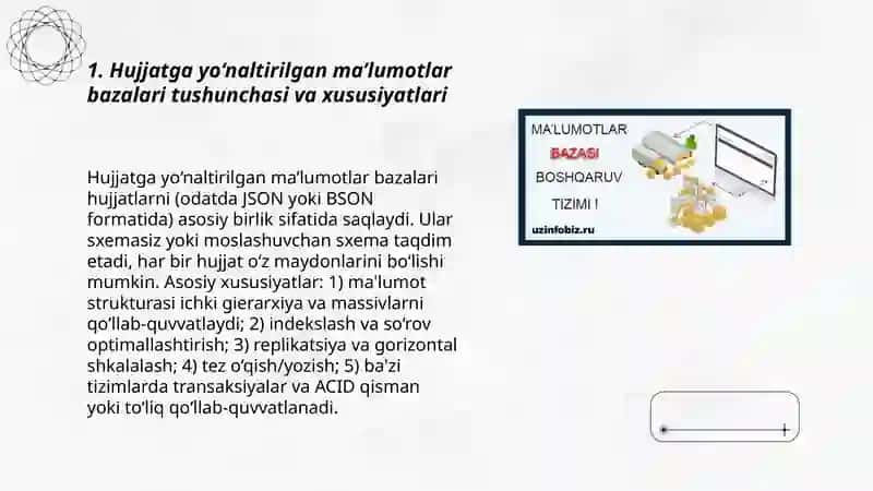 Hujjatga yo‘naltirilgan ma’lumotlar bazalari 3