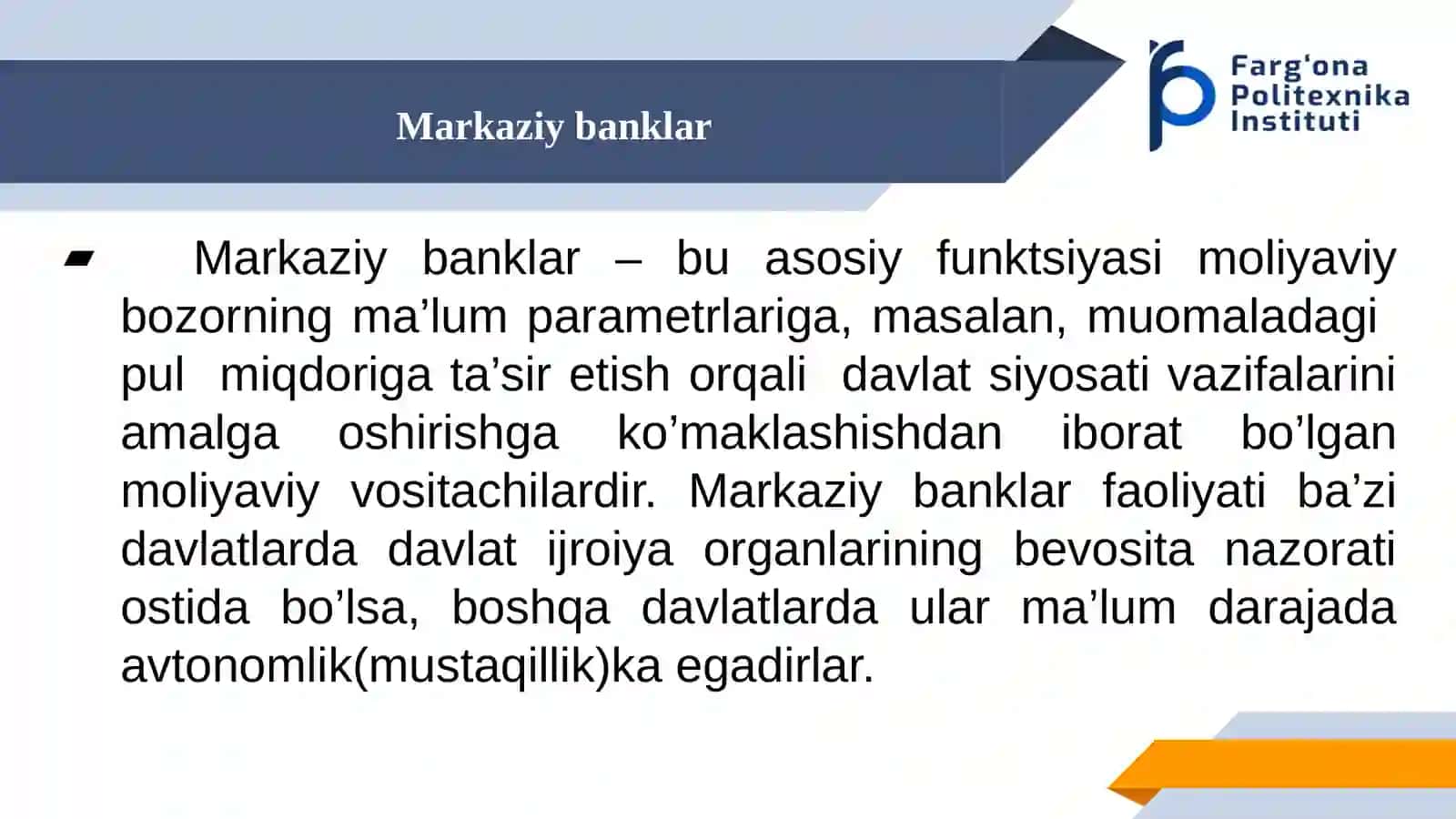 Davlat va nodavlat moliyaviy tashkilotlari 3