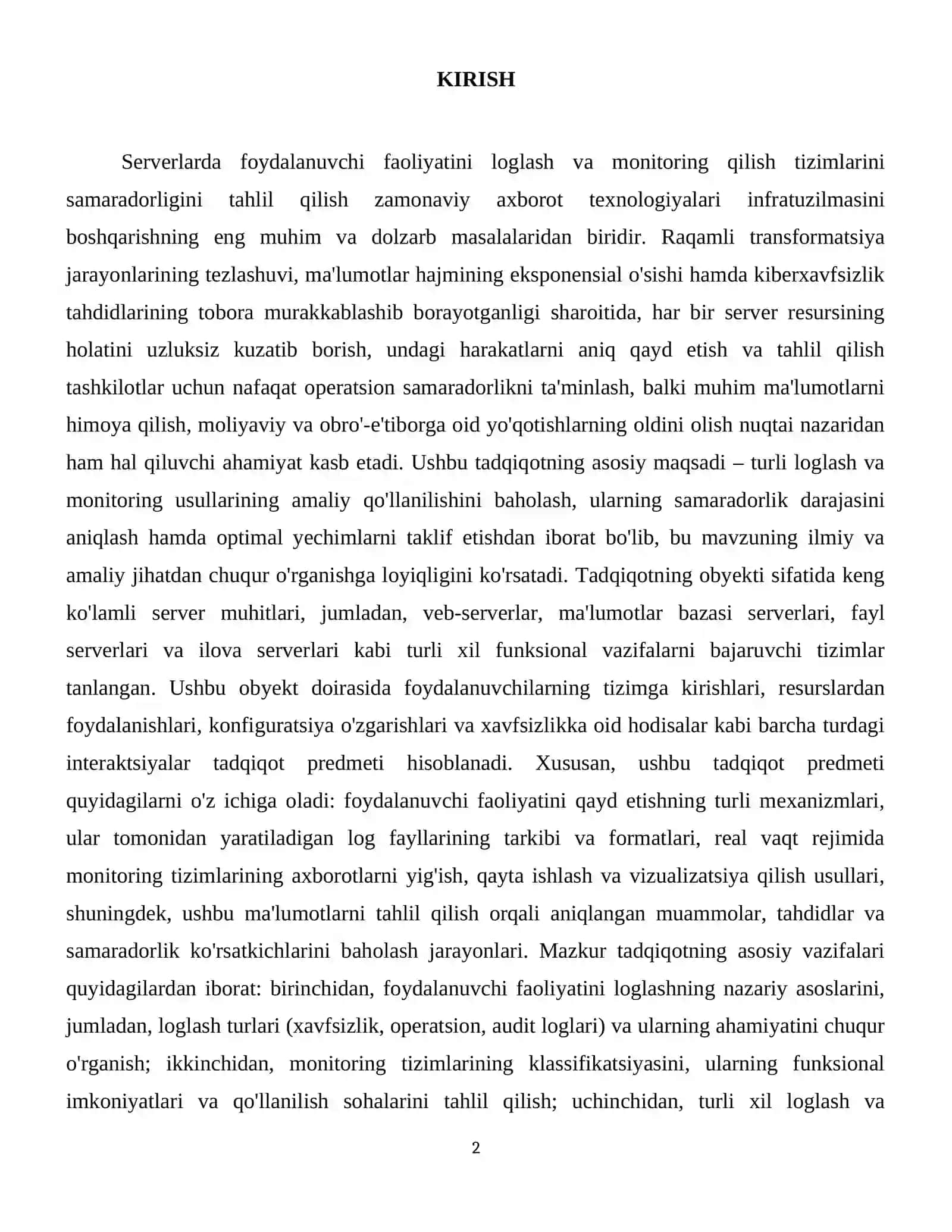 Serverlarda foydalanuvchi faoliyatini loglash va monitoring qilish usullarining samaradorligi 3