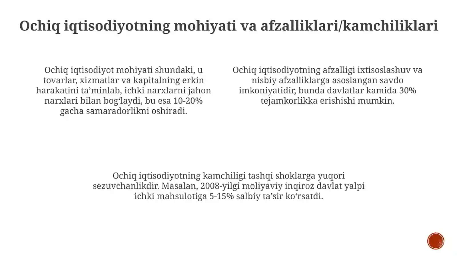 Tashqi savdo va ochiq iqtisodiyot modeli 3