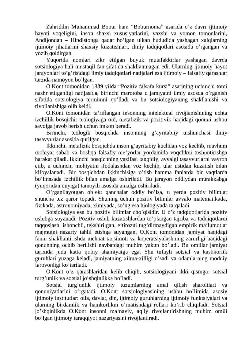 Sotsiologiya fanining vujudga kelishi va taraqqiy etishi 3