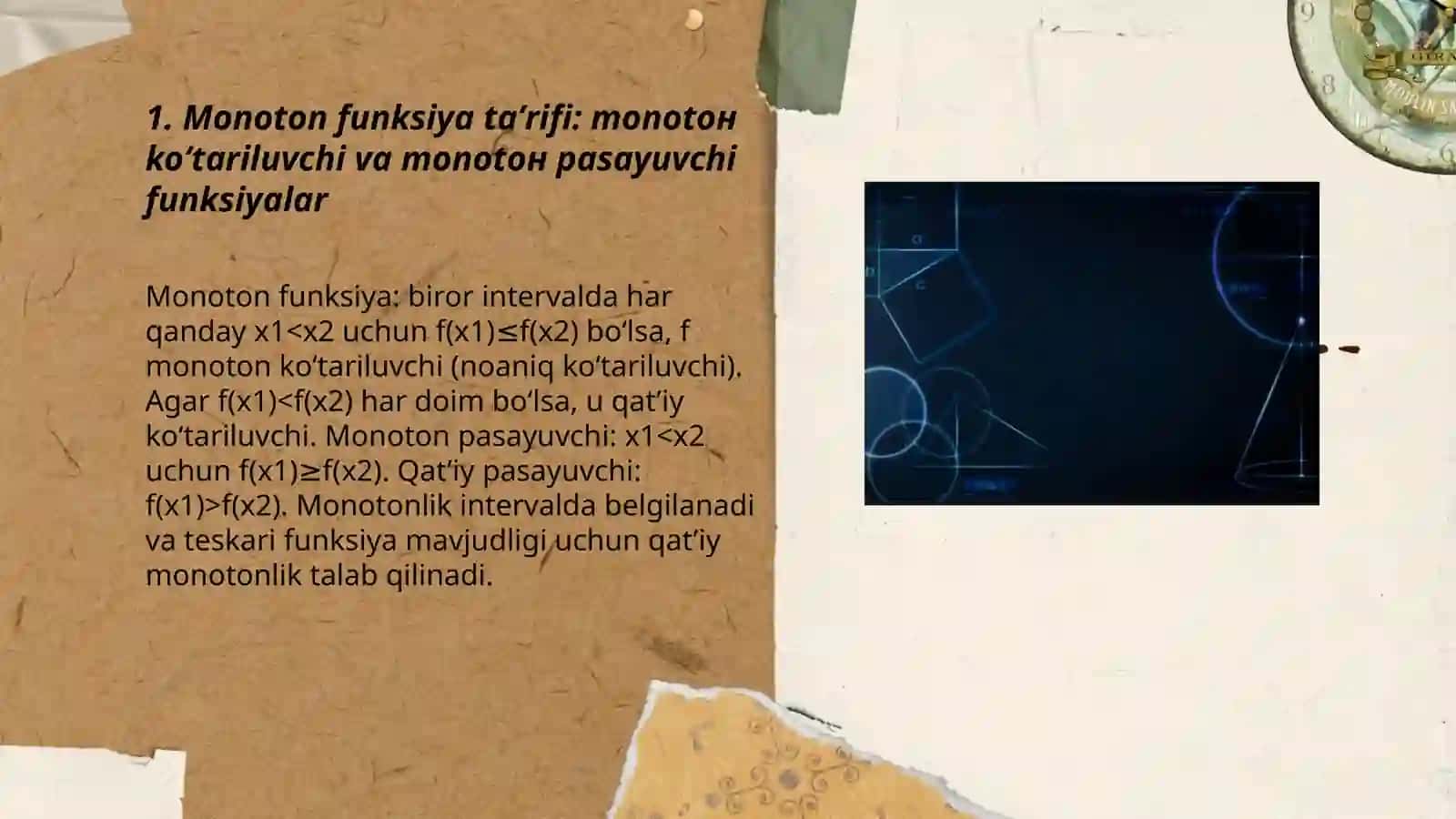 Monoton funksiya taʼrifi 3