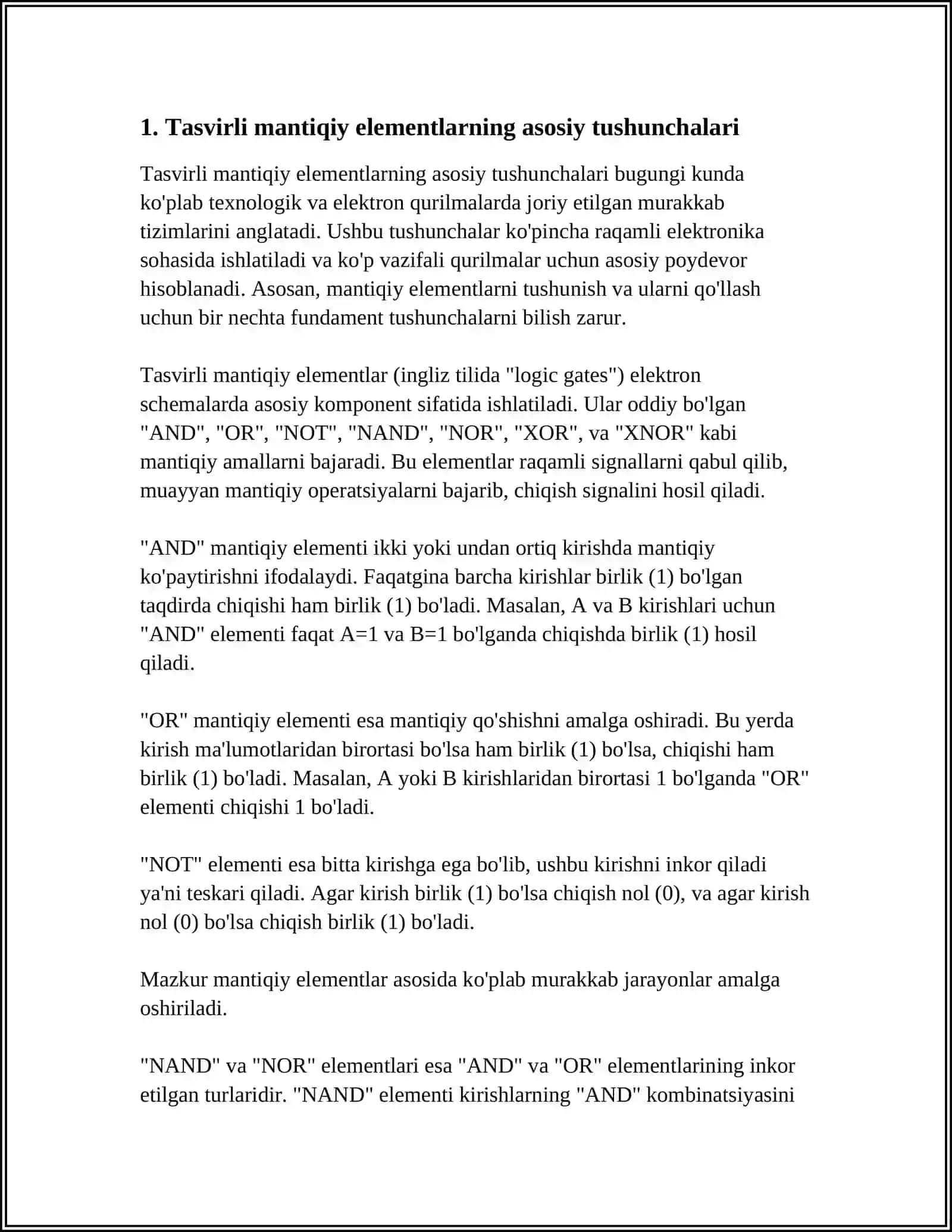 Tasvirli mantiqiy elementlarning asosiy tushunchalari 3