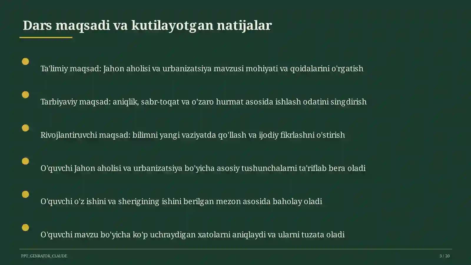 Jahon aholisi va urbanizatsiya (10-sinf) 3