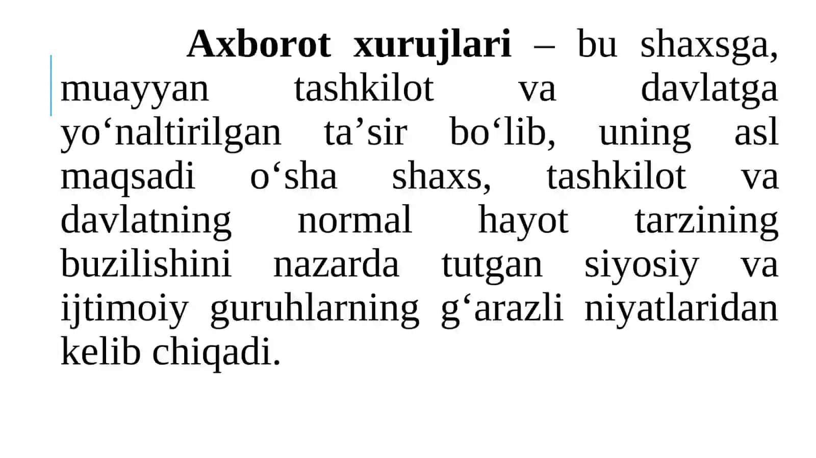 O’zbekistonda axborot xavfsizligining ma’naviy va huquqiy asoslari 3