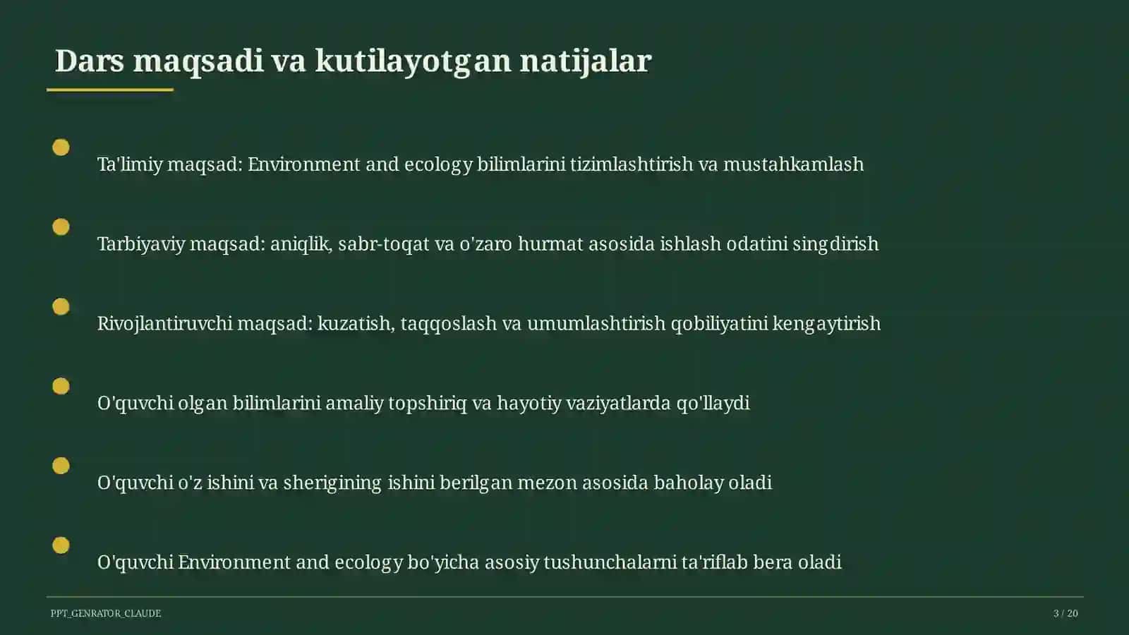 Environment va ekologiya (9-sinf) 3
