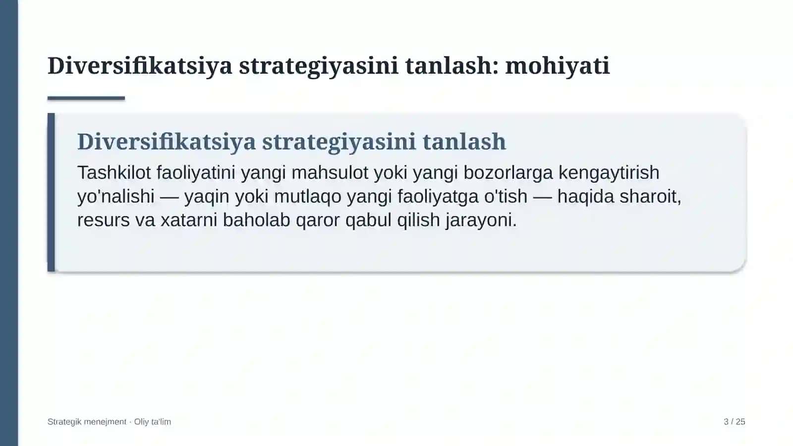 Diversifikatsiya strategiyasini tanlash: mohiyati 3