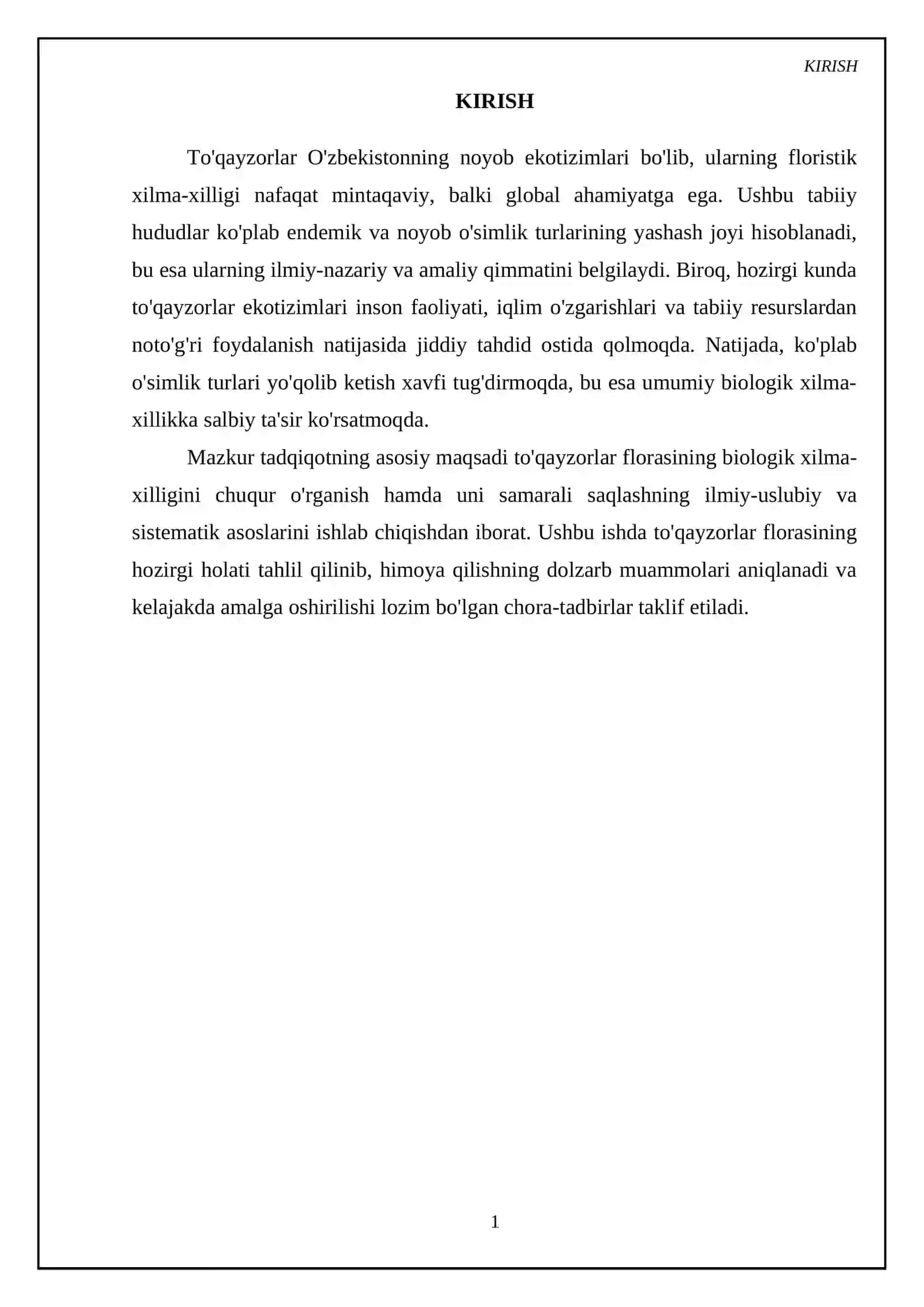 To’qayzorlar florasining biologik xilma-xilligi va uni saqlashning sistematik asoslari 3