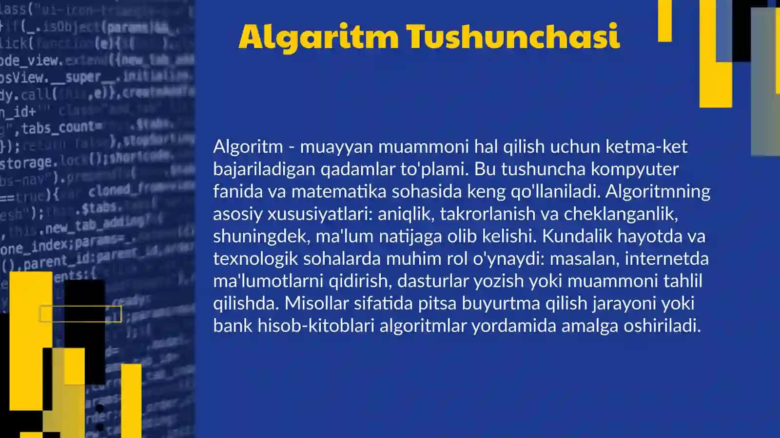Algaritm tushunchasi va asoslari 3