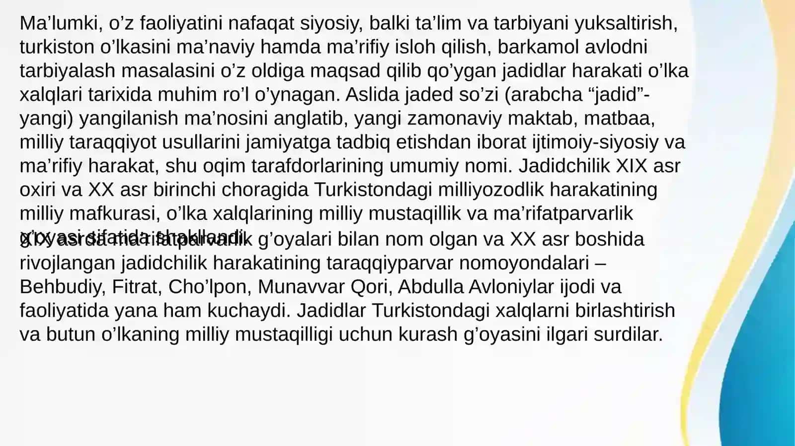 Jadidma’rifatparvarlariningo‘lkaijtimoiy-ma’naviyhayotidatutgano‘rni(MunavvarQori) 3