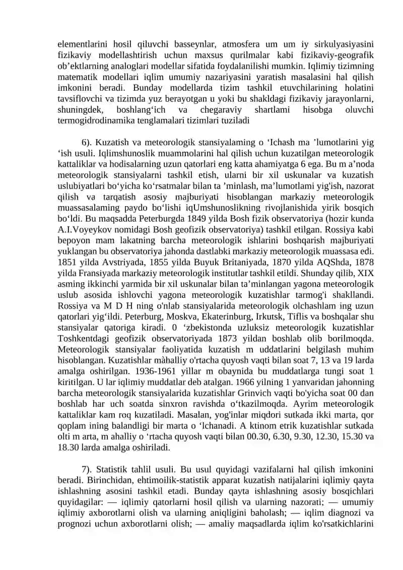 Iqlimshunoslik fanining asosiy vazifalari 3